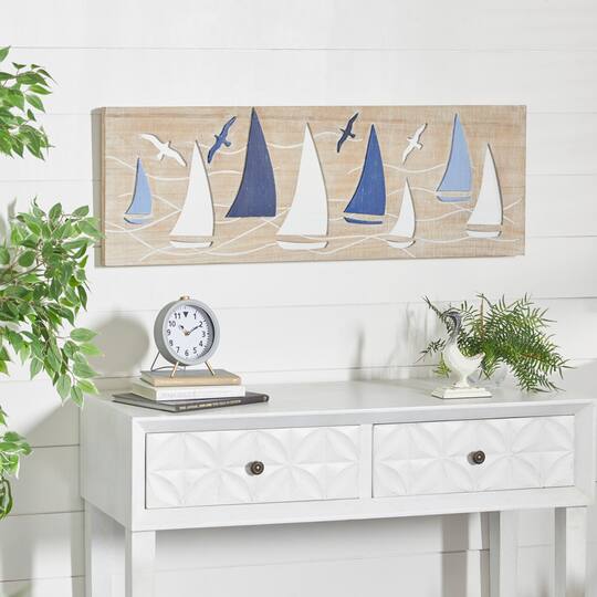 Brown Metal Coastal Wall Decor 15" x 31" x 7"